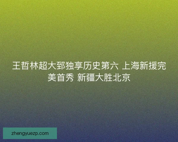 王哲林超大郅独享历史第六 上海新援完美首秀 新疆大胜北京